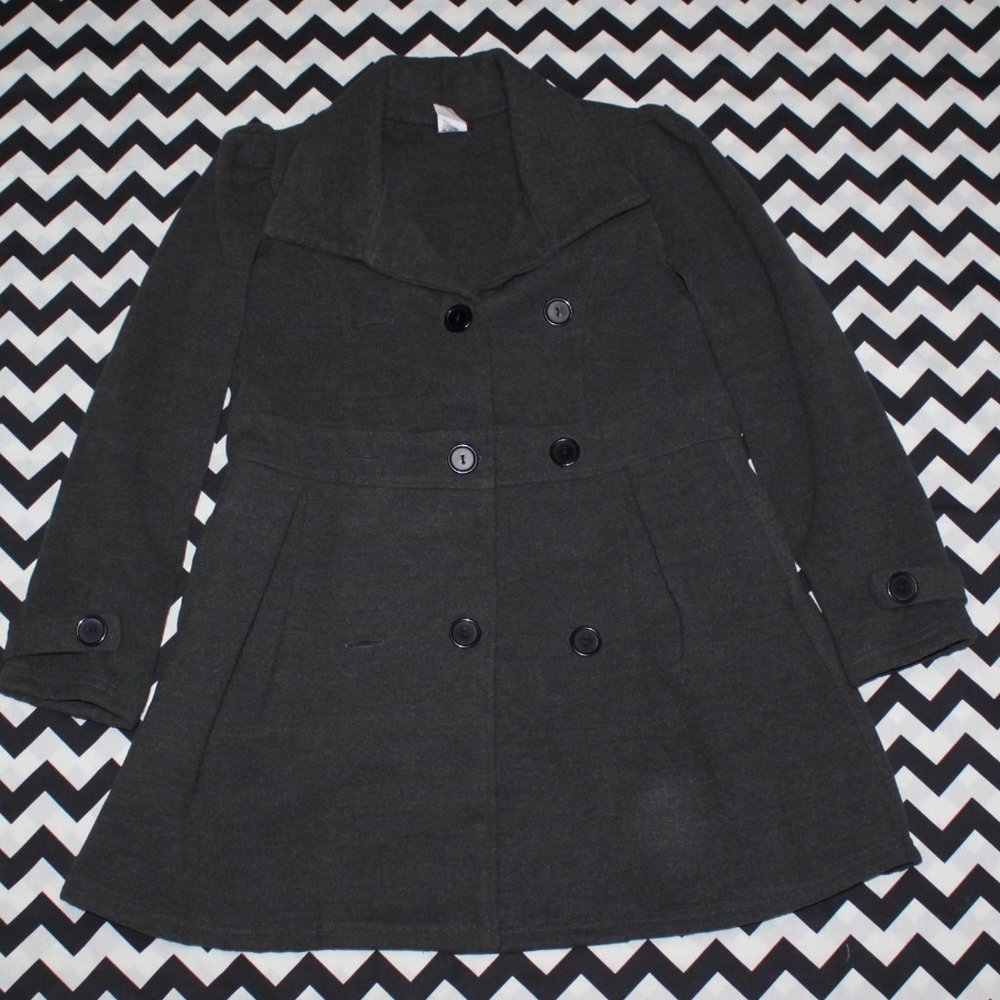 Girls Double Breasted Dress Coat with Pockets - Size 12